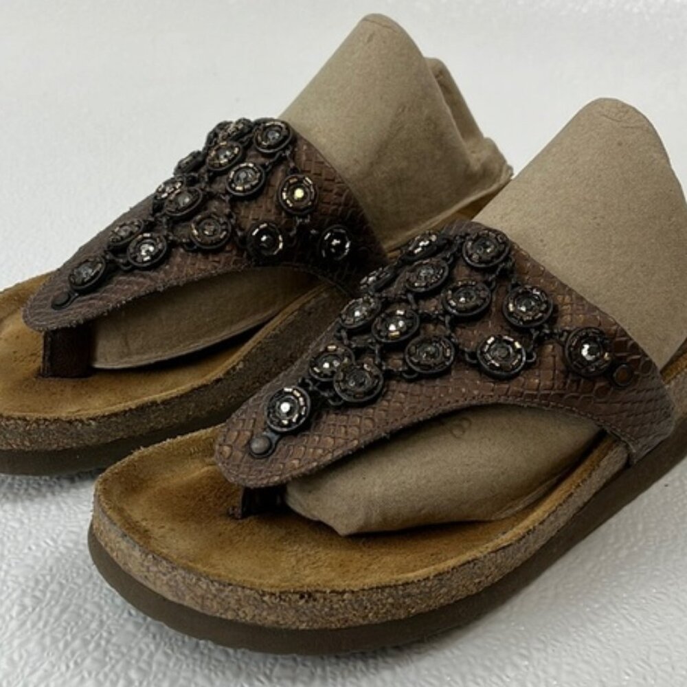 Naot Genuine Leather Sparkles Woman’s Sandals Casual Slide Footwear Sz 36 L5